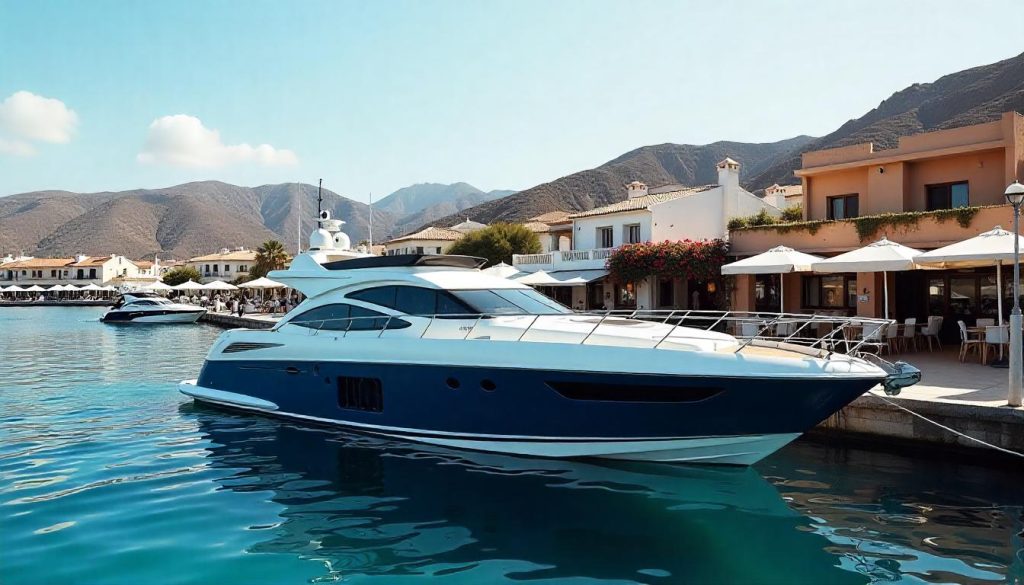 Yacht at Puerto de Mogán, capturing Gran Canaria’s charming canals.